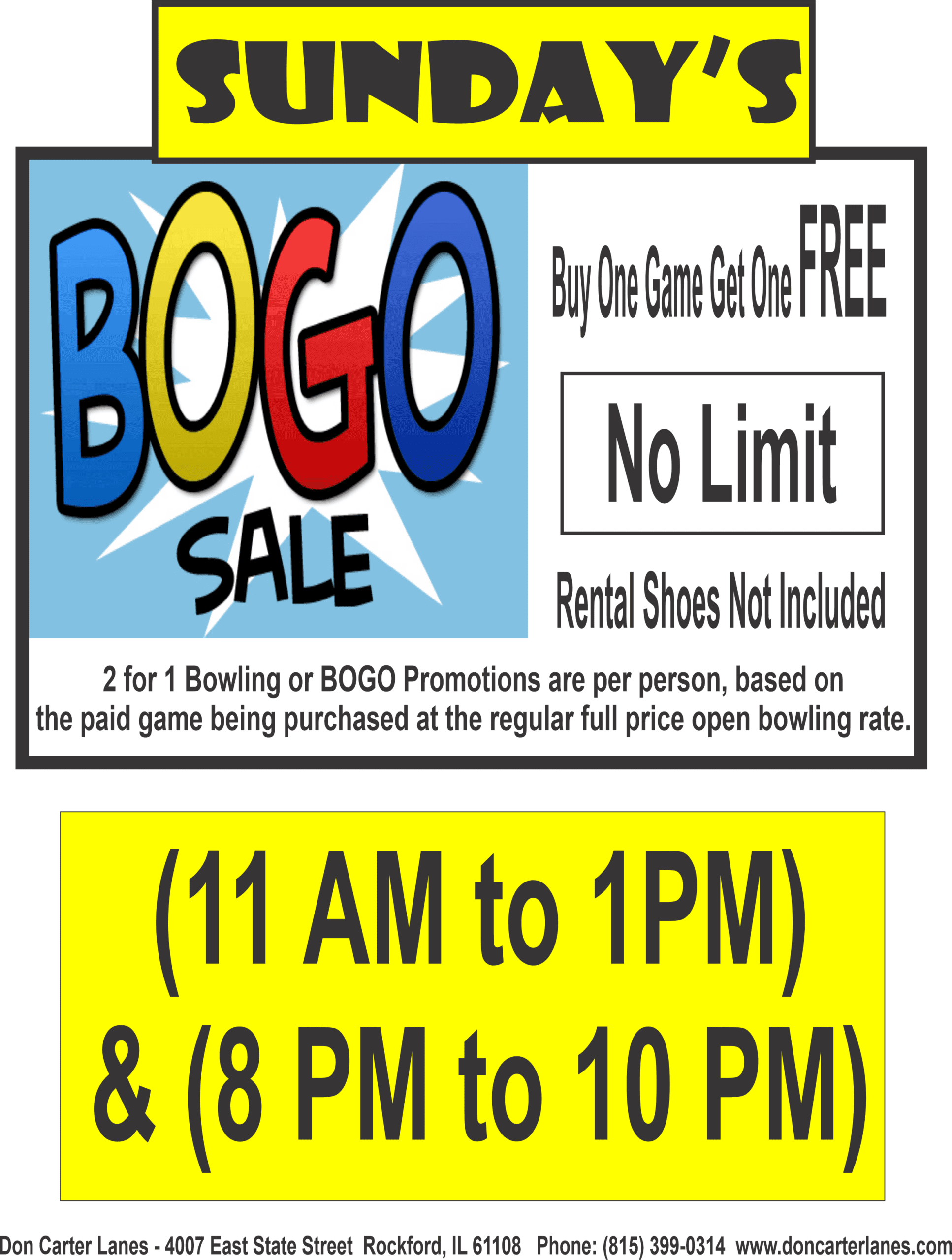 Sunday BOGO