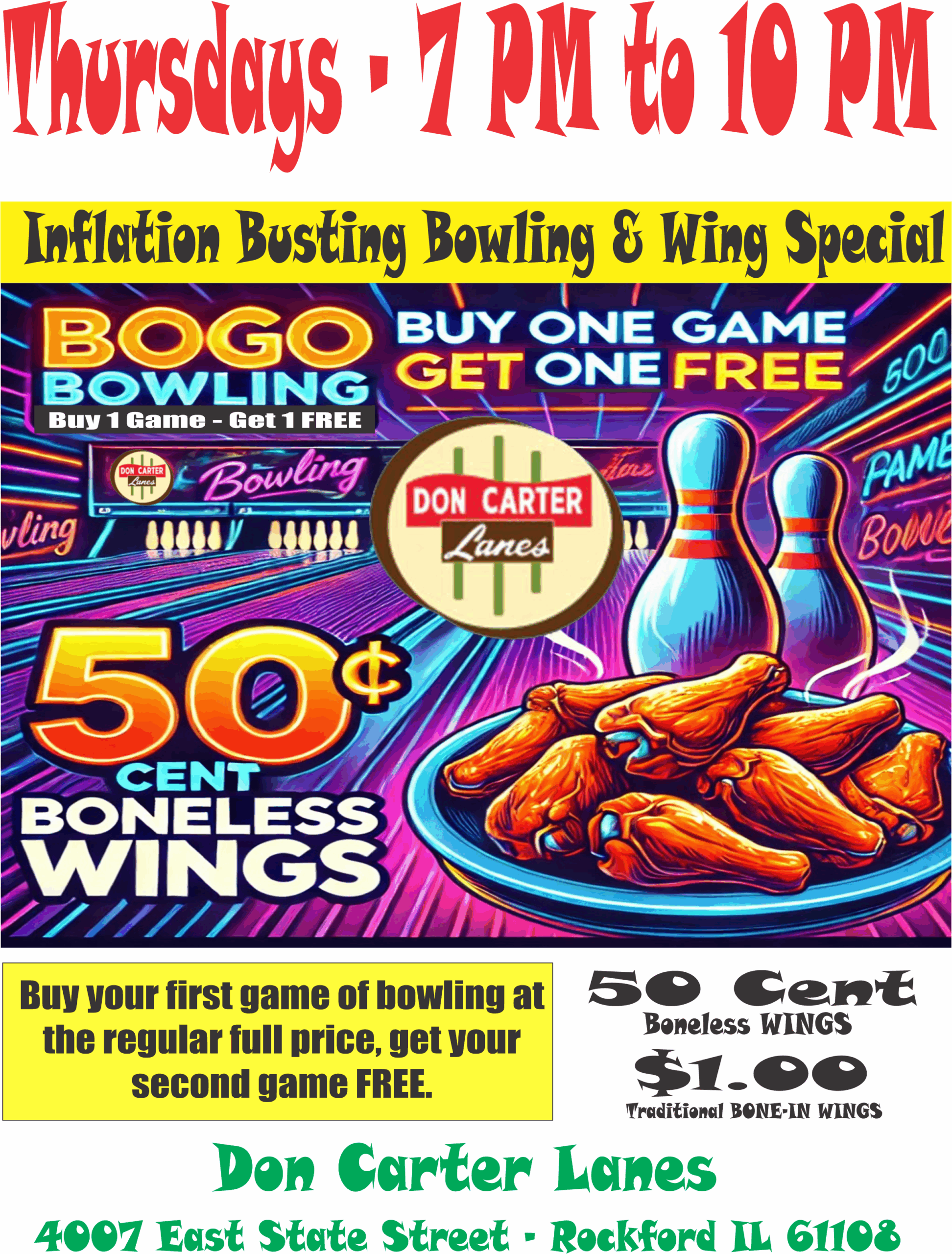 Thursday BOGO and Wing
